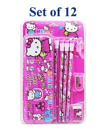 Asera Hello Kitty Themed Stationery Gift Set of 12 - Pink
