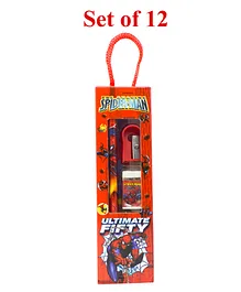 Asera Spiderman Theme Stationery Gift Pack Set of 12 - Red