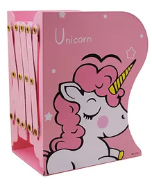 Asera Metal Bookends Unicorn Book Stand Shelf Organizer - Pink