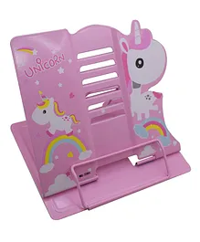 Asera Unicorn Metal Adjustable Portable Reading Book Shelf - Pink