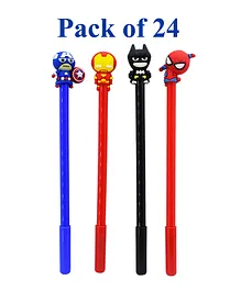 Asera Superheroes Themed Fancy Pen Gel Pen Pack of 24 - Multicolour