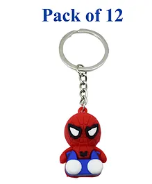 Asera Spiderman Silicone Keychain - Multicolor 12 Pcs