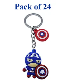 Asera Captain America Silicone Avengers Keychain - Multicolor 24 Pcs