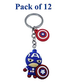 Asera Captain America Silicone Avengers Keychain - Multicolor 12 Pcs