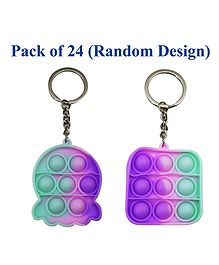 Asera Popit Silicone Keychain - Multicolor 24 Pcs