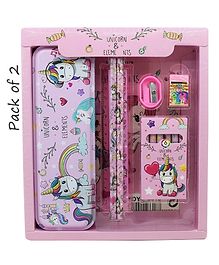 Vinmot Unicorn Stationery Set for Birthday Return Gift Pack of 2 - Pink