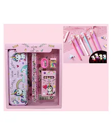 Vinmot Unicorn Stationery Set with 5 Unicorn LED Pens for Birthday and Return Gift - 17 Pieces