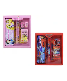 Vinmot Princess & Cars Stationery Set for Kids Birthday and Return Gift Set of 2 - 24 Pieces