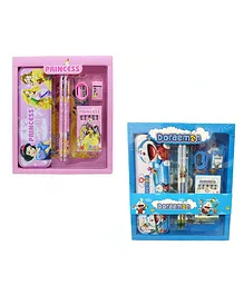 Vinmot Princess & Doraemon Stationery Set for Kids Birthday and Return Gift Set of 2 - 24 Pieces