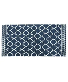 SWHF Chic Home Cotton Multipurpose Hand-loom Printed Extra Large Floor Rug - (Blue)