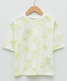 LC Waikiki Half Sleeves T-Shirt Tree Print- White