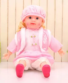 ToyMark Baby Doll In Jacket  Pink & white - Height 37 cm
