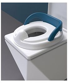 StarAndDaisy Baby Potty Training Toilet Seat with Soft Cushion Handles Haute Collection Double Anti Slip Design and Splash Guard - Blue White