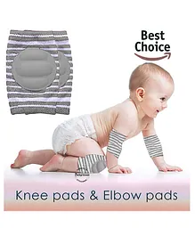 Babymoon Padded Kids Knee Elbow Protection Pads - Grey