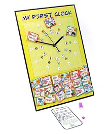 My House Teacher Toy Clock with Velcro Tags - Yellow