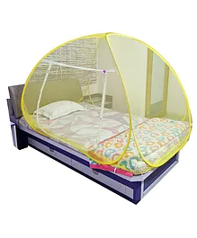 Silver Shine Foldable Mosquito Net For Single Bed - Yellow