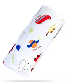R for Rabbit Bamboo Berry Vroom Blanket - White