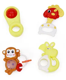 Ramson Baby Rattle and Teether Pack of 4 - Yellow