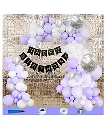 Shopperskart Happy Birthday Balloon Combo  Purple - Pack Of 114