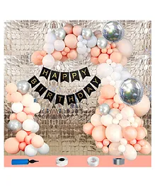 Shopperskart Happy Birthday Balloon Combo Orange - Pack Of 114