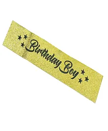 Shopperskart Birthday Boy Sash For Party Decoration Gold - Length 80 cm
