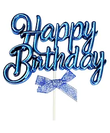 Shopperskart Happy Birthday Cake Topper For Party Decoration Blue - Height 8 cm