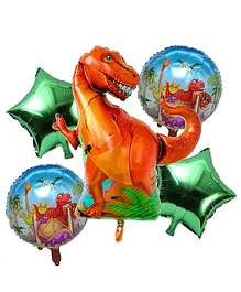 Shopperskart Dinosaur Balloons For Birthday Party Decoration Green - Pack Of 5