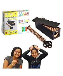 Eqiq the Impossible Lock & Key Wooden Puzzle - Black and Brown