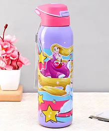 Disney Princess Stainless Steel Vacuum Sipper Bottle Purple - 600 ml
