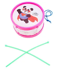 Speedage Printed Musical Drum Toy With Sticks (Colour & Print may vary) - Pink