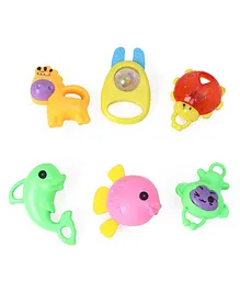 Bliss Kids Animal Shaped Rattles Pack of 6 - Multicolor