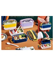 COMERCIO Leak-Proof Thermal Insulation Double Layer Lunch Box (Color May Vary)