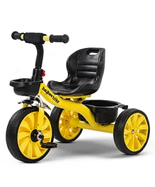 Baybee Stiletto Plug & Play Tricycle With Storage Baskets -Yellow