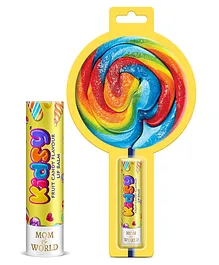 Mom & World Kidsy Natural Fruit Candy Lip Balm All Day Moisture Lock Dermatologically Tested Kids and Baby Lip Balm with Shea Butter Vitamin E & Jojoba Oil - 4.5 gm