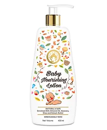 Mom & World Baby Nourishing Lotion Dermatologically Tested for Baby Natural & Safe Enriched With Almond Oil Aloevera Shea And Kokum Butter - 400 ml
