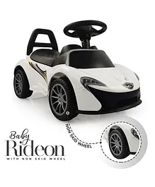 NHR Sporty Look Musical Car with Front & Rear Lights- Push Car Rider with Smooth Wheels- White