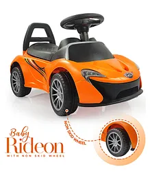 NHR Sporty Look Musical Car with Front & Rear Lights Manual Push Ride On Car Rider - Orange