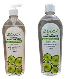 Zuci Citrus Lime Hand Sanitizer Pack of 2 - 1000 ml 
