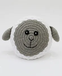 Woonie Handmade Sheep Shaped Filled Cuddle Cushion - White