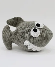 Woonie Handmade Fish Shaped Filled Cuddle Cushion-Grey
