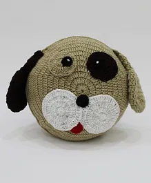 Woonie Handmade Dog Pattern Filled Cuddle Cushion-Beige