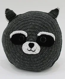 Woonie Handmade Bear Face Filled Cuddle Cushion-Grey