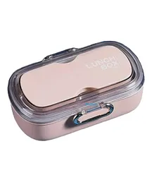 FunBlast Stainless Steel Lunch Box with Spoon, Fork and Chopsticks Pink  900 ML