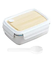 FunBlast Insulated Stainless Steel Lunch Box with Spoon - Off White