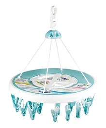 Joyo Round Cloth Hanger with 24 Clips - Sky Blue