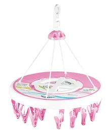 Joyo Round Cloth Hanger with 24 Clips - Pink