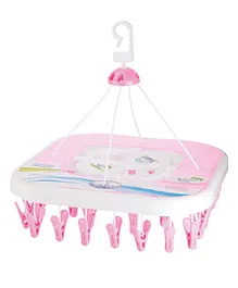 Joyo Cloth Hanger Square With 32 Clips - Pink