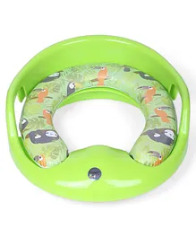 Korbox Toilet Trainer Soft Cushion Baby Potty Seat with Handle and Back Support Toilet Seat for Western Toilet - Green