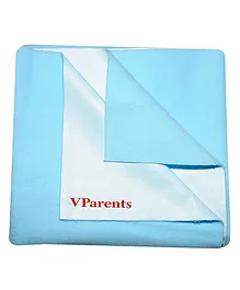 VParents Chubby Cheeks Water Proof Baby Bed Protector Reusable Dry Sheet  Small - Light Blue