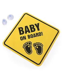 Billy Bum Baby On Board Sign Board - Yellow